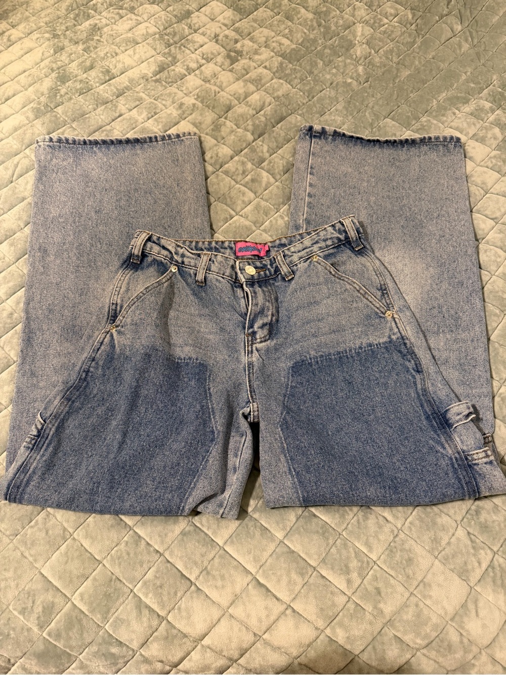 Edikted wide-leg patchwork jeans - size XS
